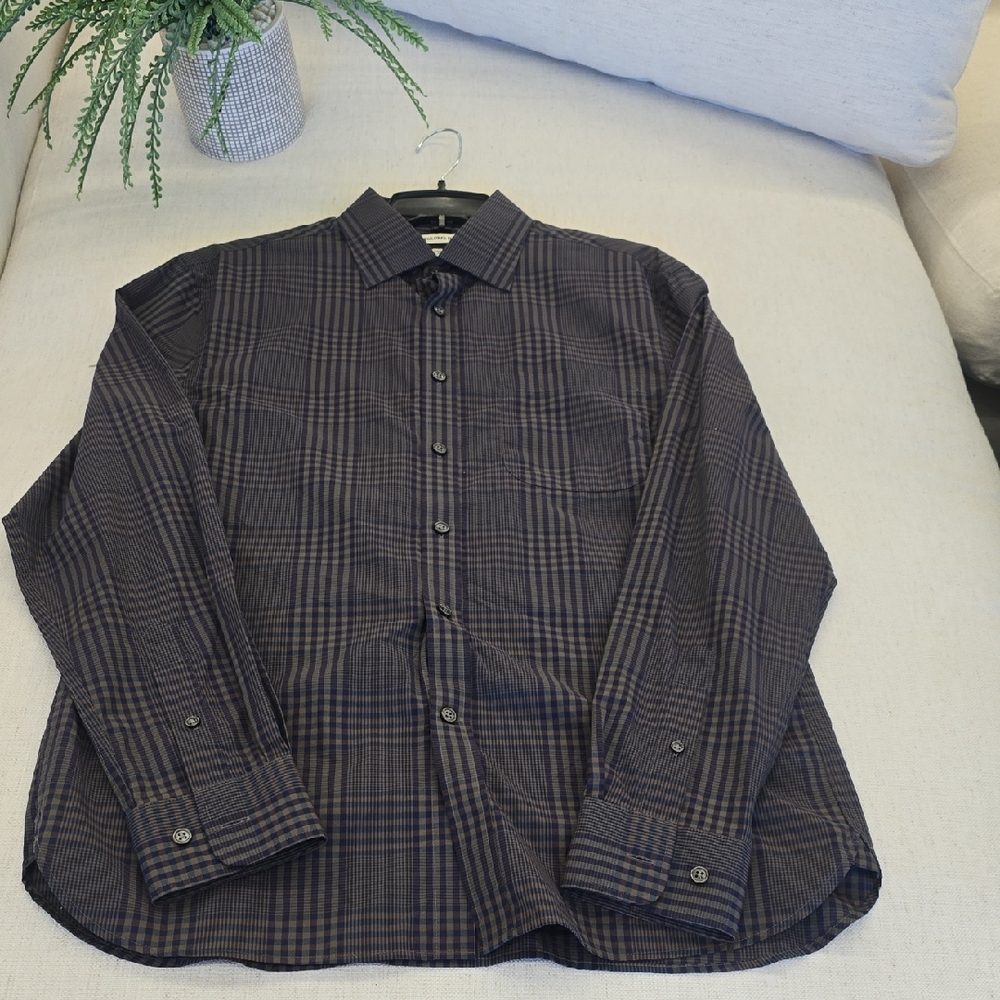 Jos. A. Bank Dark Plaid Button Down Shirt